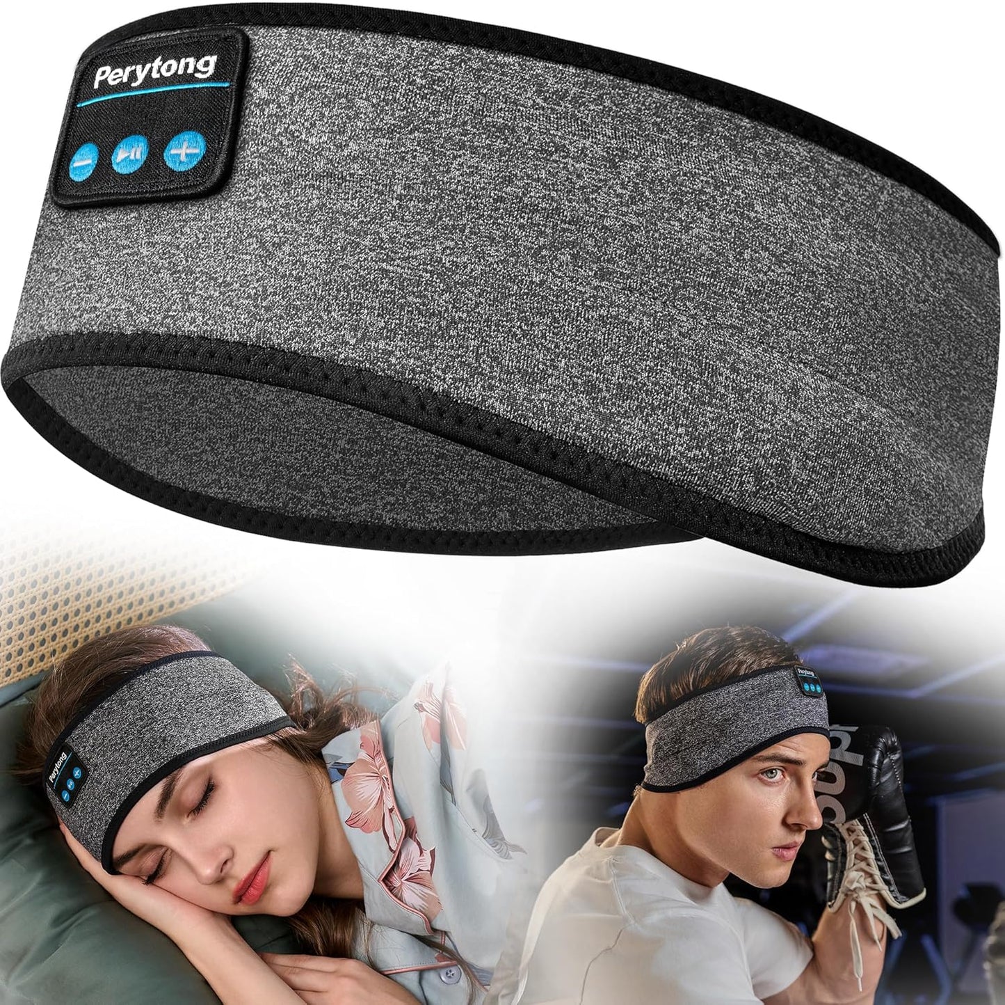Sleep Headphones Bluetooth 5.4 Headband - Sleeping Headphones with Ultra-Thin Stereo Speakers for Side Sleepers - Wireless Music Earphones Headband for Sports, Workout, Jogging, Yoga, Travel