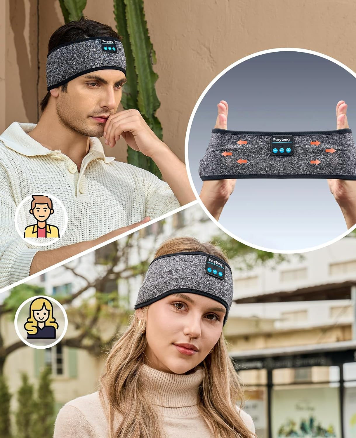 Sleep Headphones Bluetooth 5.4 Headband - Sleeping Headphones with Ultra-Thin Stereo Speakers for Side Sleepers - Wireless Music Earphones Headband for Sports, Workout, Jogging, Yoga, Travel