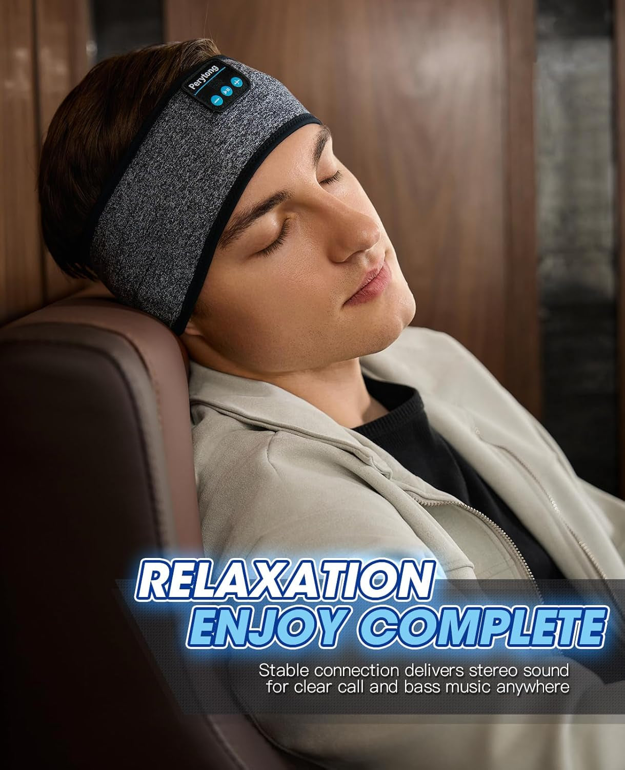 Sleep Headphones Bluetooth 5.4 Headband - Sleeping Headphones with Ultra-Thin Stereo Speakers for Side Sleepers - Wireless Music Earphones Headband for Sports, Workout, Jogging, Yoga, Travel