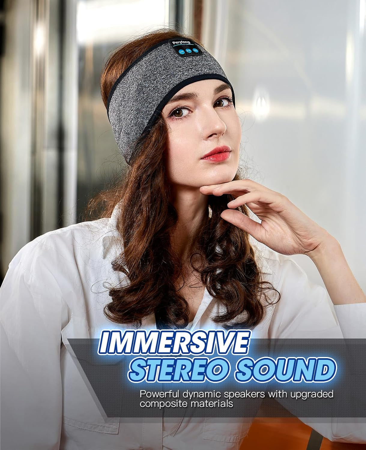 Sleep Headphones Bluetooth 5.4 Headband - Sleeping Headphones with Ultra-Thin Stereo Speakers for Side Sleepers - Wireless Music Earphones Headband for Sports, Workout, Jogging, Yoga, Travel