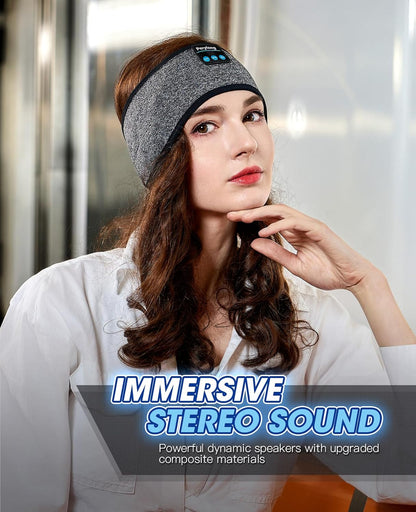Sleep Headphones Bluetooth 5.4 Headband - Sleeping Headphones with Ultra-Thin Stereo Speakers for Side Sleepers - Wireless Music Earphones Headband for Sports, Workout, Jogging, Yoga, Travel
