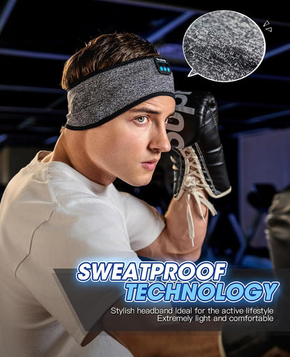 Sleep Headphones Bluetooth 5.4 Headband - Sleeping Headphones with Ultra-Thin Stereo Speakers for Side Sleepers - Wireless Music Earphones Headband for Sports, Workout, Jogging, Yoga, Travel
